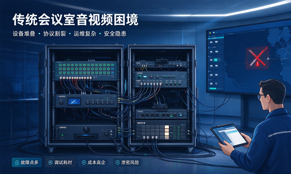 传统会议设备堆叠